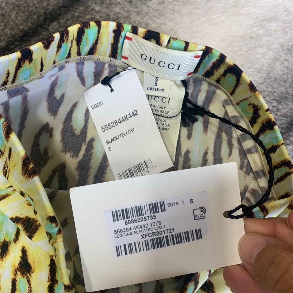 Gucci GG Gucci Logo Leo Leopard Leggings - Picture 5 of 12